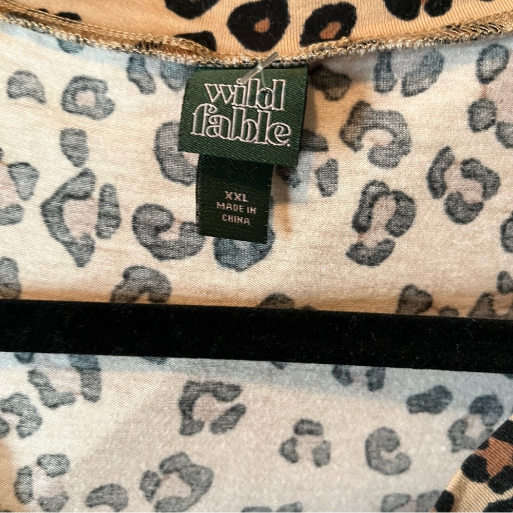 wild fable Beige and Black Leopard Print Short Sleeve Dress - Picture 3 of 6